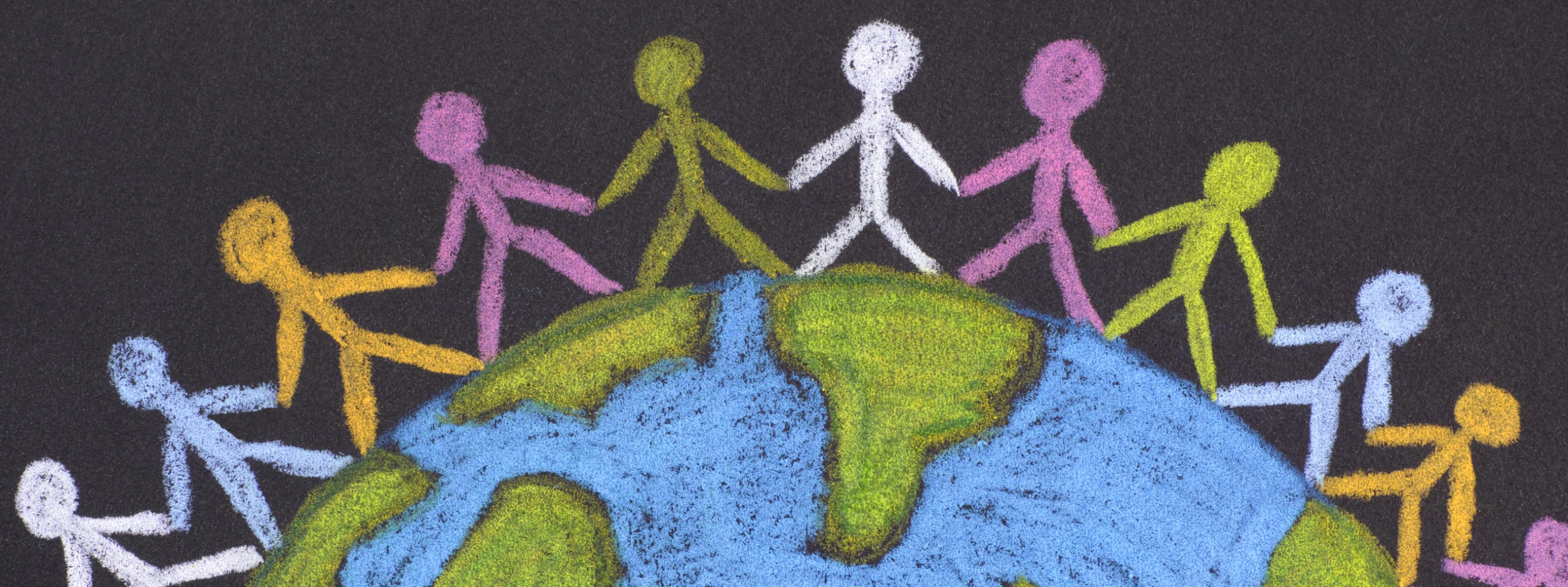 人们在地球上手牵手的图像，表明BCD患者遍布全球。